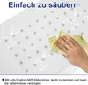A hand is cleaning a shower head with a yellow cloth. The shower head has multiple nozzles. Text overlays describe the ease of cleaning. Náhled obrázku produktu