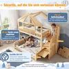 Kinder-Etagenbett 90x200 + 140x200 cm im Haus-Design mit Produktbild-Vorschau 3