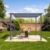 PRIMEYARD Pergola 3x3 m pavillon avec toit rétractable gris Voir les images du produit 8