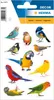 A sheet of bird stickers on a white background. Produktbild-Vorschau