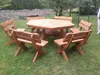 Gartenmöbel-Set AR-12 aus Holz – Tisch + 6 Bänke Produktbild-Vorschau 3