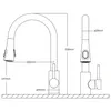 Technical drawing of a kitchen faucet with dimensions indicated. Produktbild-Vorschau
