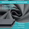 Close-up of gray fabric with text overlays describing its features. Produktbild-Vorschau