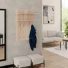 Moderní nástěnný věšák 90x60 police DUB SONOMA saténové Náhled obrázku produktu 2