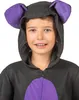 A young boy wearing a bat costume with ears on the hood. Produktbild-Vorschau