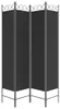 vidaXL 4-tlg. Paravent Schwarz 160x200 cm Stoff Produktbild-Vorschau 4