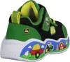 A side view of a child's shoe with a farm theme. Voir les images du produit