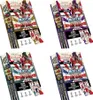 Four different booster tin packaging for Match Attax cards, arranged in a collage. Produktbild-Vorschau