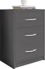 Nachttisch Graphit Schlichter Nachtschrank mit 3 Schubladen Produktbild-Vorschau 2