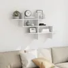 vidaXL Nástenná polica biela 124,5x18x60,5 cm materiál na Náhľad obrázku produktu 3