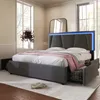 A bedroom scene featuring a modern bed with LED lighting. Náhled obrázku produktu