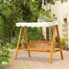 Outsunny 3-Sitzer Hollywoodschaukel Lärche Holz Produktbild-Vorschau 2