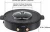 A marketing image showing a VEVOR 2-in-1 electric hot pot and grill with dimensions indicated. Voir les images du produit