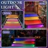 Collage of images showing outdoor solar lights illuminating stairs and pathways in different settings. Produktbild-Vorschau