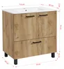 Szafka Łazienkowa z Umywalką Dąb Craft Złoty 70 cm Stojąca Podgląd zdjęcia produktu 15