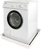 A white washing machine is placed inside a white drip tray. Produktbild-Vorschau