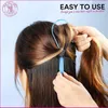 A person is demonstrating how to use a hair styling tool to create a new hairstyle. Produktbild-Vorschau