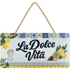 LANOLU La Dolce Vita Retro Blechschild mit Jutekordel Bar Produktbild-Vorschau 1