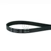 A black V-ribbed belt with text printed on it, shown on a white background. Produktbild-Vorschau