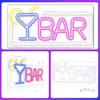 Collage of three images showing a neon LED sign for a bar. Voir les images du produit