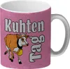 Kuhten Tag Glitzer-Kaffeebecher in pink mit Kuh zum Thema Produktbild-Vorschau 1