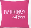 Huuraa Kissen Pastorin mit Herz 40x40cm mit Füllung Fuchsia Produktbild-Vorschau 1
