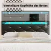 Łóżko tapicerowane ProximaX 140x200 cm z LED i USB | łóżko Podgląd zdjęcia produktu 8
