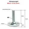 4er Set Stellfüße M8x41 Fuß 33mm  | höhenverstellbar Produktbild-Vorschau 3