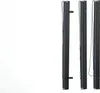 Three dark gray retractable awnings are shown standing upright against a white background. Voir les images du produit