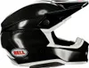 A black and white motocross helmet with a carbon fiber finish. Podgląd zdjęcia produktu