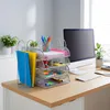 Relaxdays Briefablage, Metall, A4, 4 Fächer, 2 Stehsammler, Produktbild-Vorschau 3