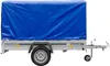 A blue tarp-covered trailer is shown against a white background. Podgląd zdjęcia produktu