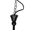 A close-up view of the top part of a black chandelier, showing the chain and decorative elements. Produktbild-Vorschau
