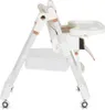 A side view of a white baby high chair with rose gold accents, shown against a white background. Náhled obrázku produktu