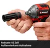 A hand holding a socket wrench attachment and an impact wrench. Produktbild-Vorschau