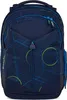A dark blue backpack with a geometric pattern in blue and green. Anteprima dell’immagine prodotto
