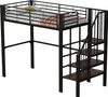 OKWISH Lit Mezzanine 90x200 cm - Lit Double avec Rangement Voir les images du produit 8
