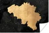 MuchoWow® Poster Karte - Belgien - Gold 60x40 cm - Produktbild-Vorschau 1