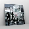 Wanduhr - Quadrat - Glasuhr - Flugzeug Flughafen Passagiere Produktbild-Vorschau 4