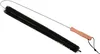 A cleaning brush with a long flexible wire and black bristles, and a light brown wooden handle. Produktbild-Vorschau