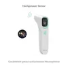 A digital thermometer with a close-up of its sensor and text highlighting its features. Produktbild-Vorschau