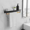 Relaxdays Handtuchhalter Wand, mit Ablage, Handtuchstange Produktbild-Vorschau 6