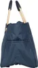 A side view of a blue quilted shopper bag with gold handles. Anteprima dell’immagine prodotto