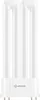 A studio shot of a white LED light bulb with two tubes. Produktbild-Vorschau