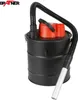 A black barrel-shaped vacuum cleaner with a red top and a black hose and silver extension wand, set against a white background. Produktbild-Vorschau
