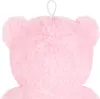 A close-up view of the back of a pink teddy bear's head with a white loop for hanging. Produktbild-Vorschau