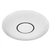 A white, oval-shaped LED light fixture with a central, textured, oval-shaped light source surrounded by a black rim. Produktbild-Vorschau