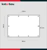 A diagram showing the dimensions and grommet placement of a silver tarp. Produktbild-Vorschau