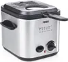 A silver and black deep fryer is shown against a white background. Produktbild-Vorschau