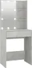 A grey dressing table with a mirror and lights, and two shelves on the side. Anteprima dell’immagine prodotto